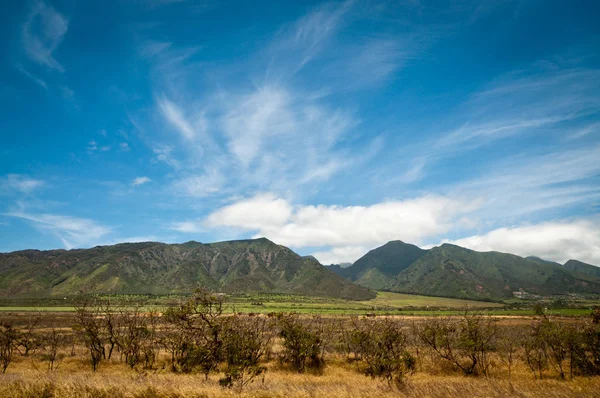 Maui Landskap Med Blå Himmel Platå Dalen Och Bergen — Stockfoto