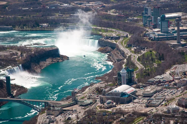 Flygfoto Över Niagarafallen Och Omgivningarna Från Kanadensiska Sidan — Stockfoto
