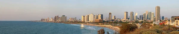 Tel Aviv 이스라엘의 파노라마입니다 석양에 Jaffa에서 — 스톡 사진