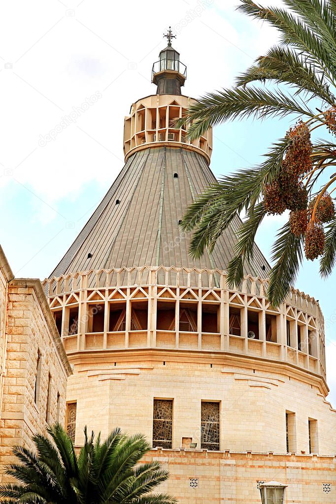 The dome of the Basilica of the Annunciation, Church of the Annunciation in Nazareth, Israel