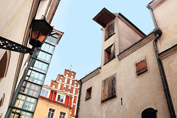 Zicht Saint John Kerk Rode Bulding Andold Industriële Gebouw Links — Stockfoto