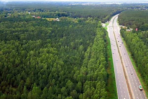 Εναέρια Θέα Πάνω Από Δρόμο Στη Ρίγα Καλοκαίρι Λετονία — Φωτογραφία Αρχείου