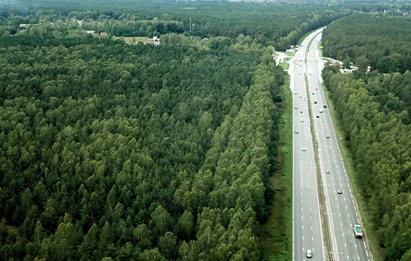 Vista Aérea Sobre Estrada Para Riga Verão Letónia — Fotografia de Stock