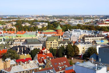 Görünüm Riga, toz Kulesi ve kedi evin, Riga, Letonya