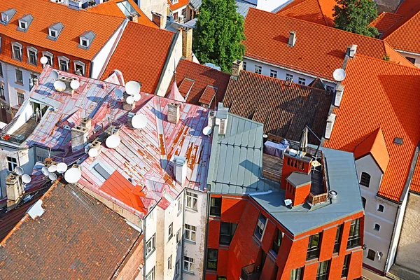 Uitzicht Dak Van Oude Moderne Gebouw Oude Stad Riga Letland — Stockfoto