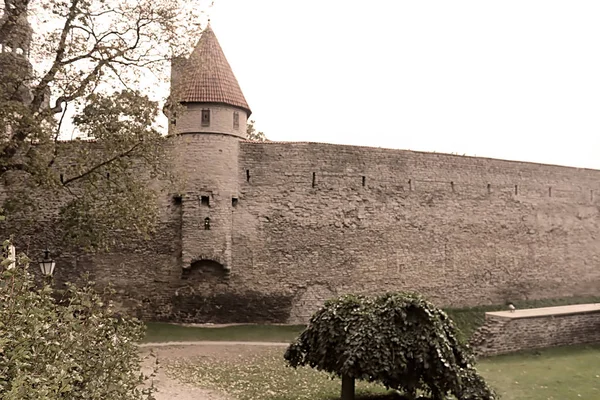Стіни Фортеці Таллінн Естонія Стіни Багато Ворота Значній Мірі Існуючих — стокове фото