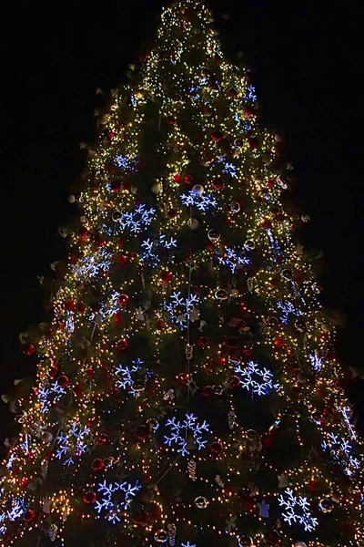 Mooie Glanzende Kerstboom — Stockfoto