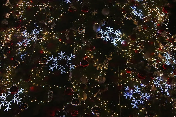 Decorazione Bellissimi Alberi Natale Lucenti — Foto Stock