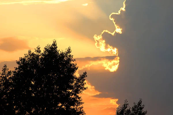 Огни Закатном Небе — стоковое фото