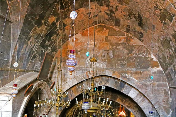 Jerusalem Israel Septembre 2017 Lampes Dans Église Sépulcre Sainte Marie — Photo