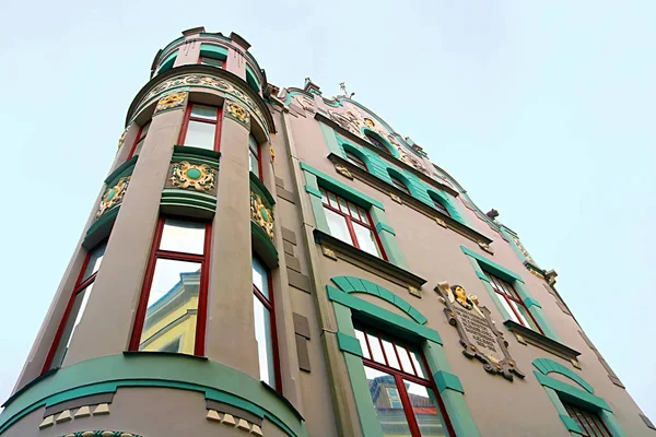 Art Nouveau Tallinn Estonya Daki Pikk Caddesi Ndeki Numaralı Bina — Stok fotoğraf