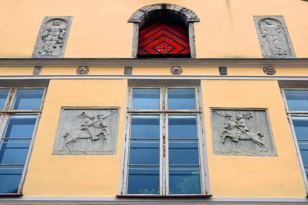 Fragment Budynku Bractwa Czarnogłowych Old Town Tallin — Zdjęcie stockowe