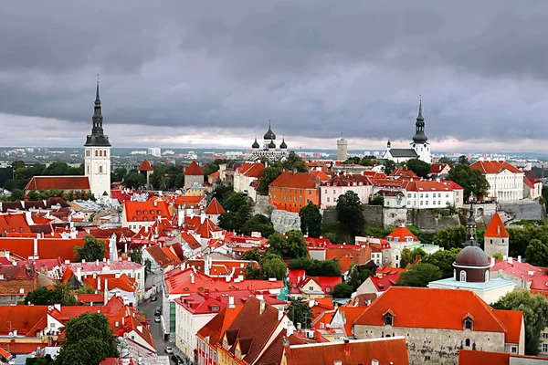 Vanuit Lucht Uitzicht Oude Stad Tallinn Estonië — Stockfoto