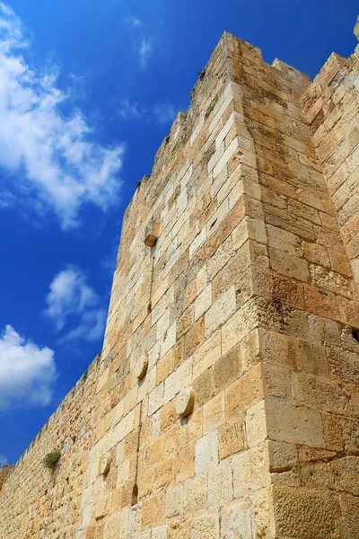 Ciudad Vieja Muralla Exterior Cerca Puerta Jaffa Ciudad Vieja Jerusalén — Foto de Stock