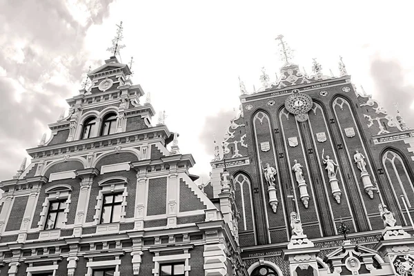 Draufsicht Auf Das Haus Der Mitesser Der Altstadt Riga Lettland — Stockfoto