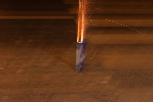 Fireworks Explosion Pedestrian Crossing — Stock Photo, Image