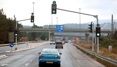 İsrail - 21 Eylül 2017: Sabah İsrail yol görünümünü