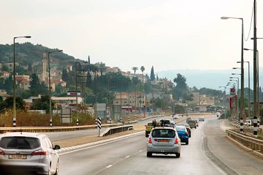 İsrail - 21 Eylül 2017: Sabah İsrail yol görünümünü