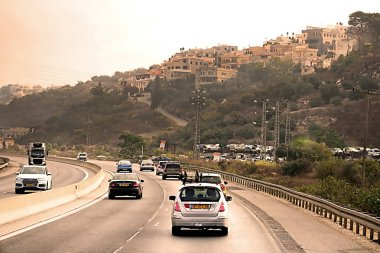 İsrail - 21 Eylül 2017: Sabah İsrail yol görünümünü
