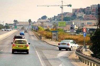 İsrail - 21 Eylül 2017: Sabah İsrail yol görünümünü