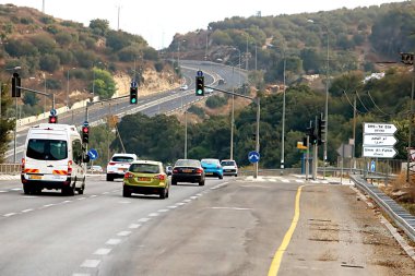 İsrail - 21 Eylül 2017: Sabah İsrail yol görünümünü