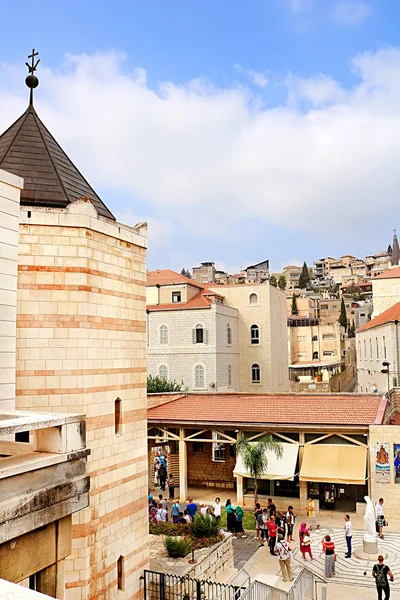 Nazareth Izrael Září 2017 Pohled Nazaretu Městě Nádvoří Baziliky Navštívení — Stock fotografie