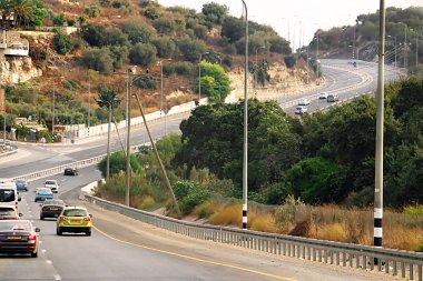 İsrail - 21 Eylül 2017: Sabah İsrail yol görünümünü