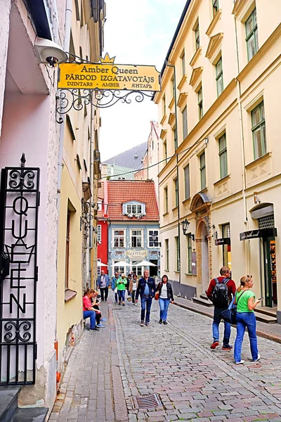 Riga Letland Augustl 2018 Uitzicht Vanaf Kramu Street Aan Oude — Stockfoto