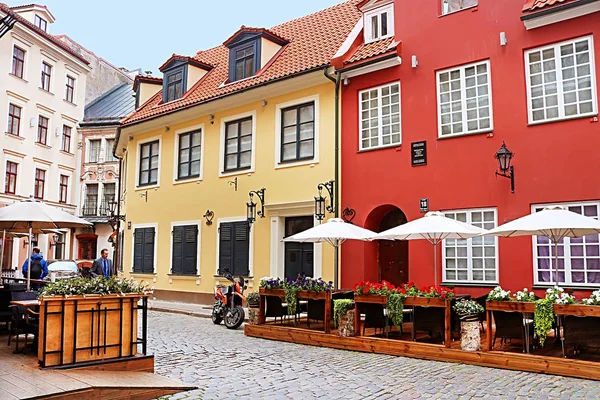 Riga Latvia August 2018 View Old Buildings Jauniela Street Old — Stockfoto