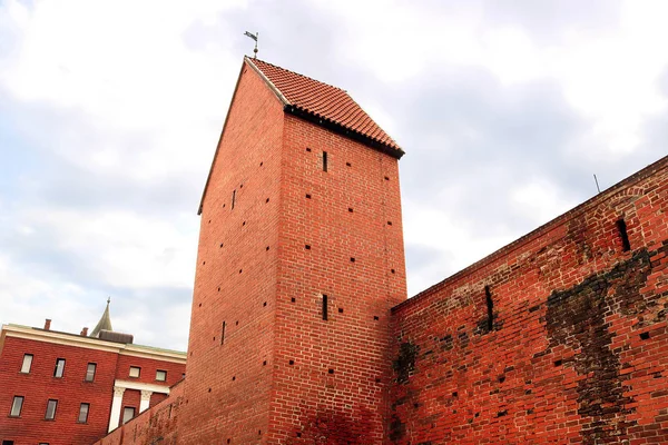 Fragment Muru Miejskiego Wieża Ramera Ulicy Torna Ryga Łotwa — Zdjęcie stockowe