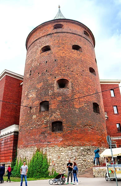 Riga Letonia Agosto 2018 Vista Torre Polvo Originalmente Era Parte — Foto de Stock