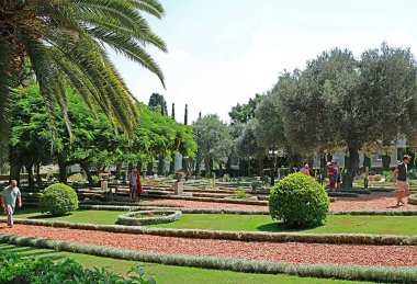 Haifa, Israil-Eylül 18, 2017: Acre (Akko içinde Bahai Bahçeleri)