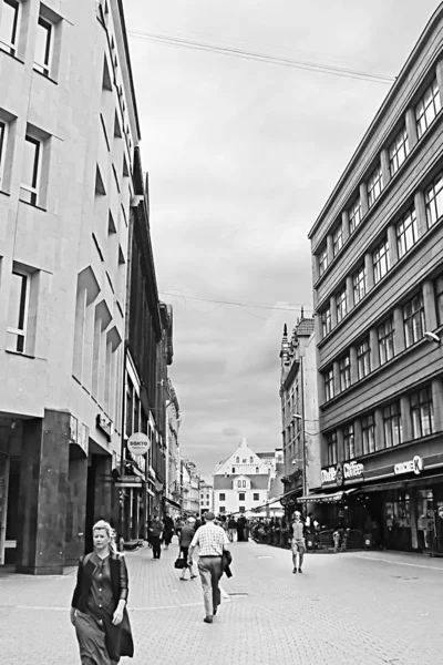 RIGA, LATVIA - 28 de agosto de 2018: Vista da Rua Kalku — Fotografia de Stock