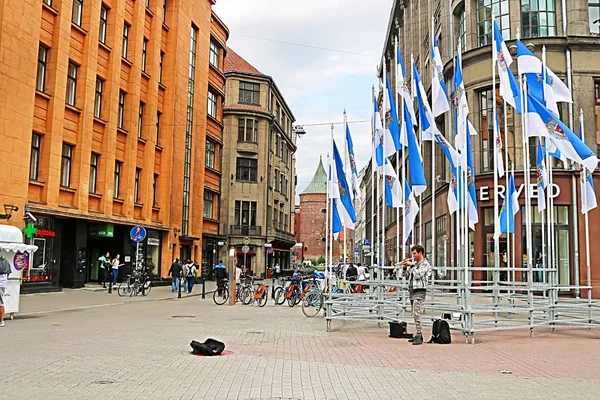 Riga, Lettland-28 augusti, 2018: utsikt över Valnu Street — Stockfoto