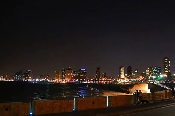 Tel Aviv, Israel. View from Jaffa at night — Stock Photo, Image