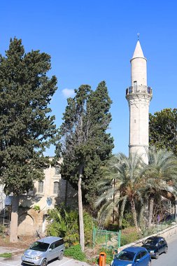 Larnaka, Kıbrıs - 06 Mart 2019: Grans Camii, Djami Kebir olarak adlandırılan