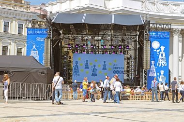 Kiev, Ukrayna - 18 Mayıs 2019: Ukrayna'da Avrupa gün nedeniyle sahne