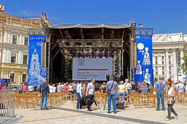 Kiev, Ukrayna - 18 Mayıs 2019: Ukrayna'da Avrupa'nın gün nedeniyle Dış Politika Bakanlığı ve sahne