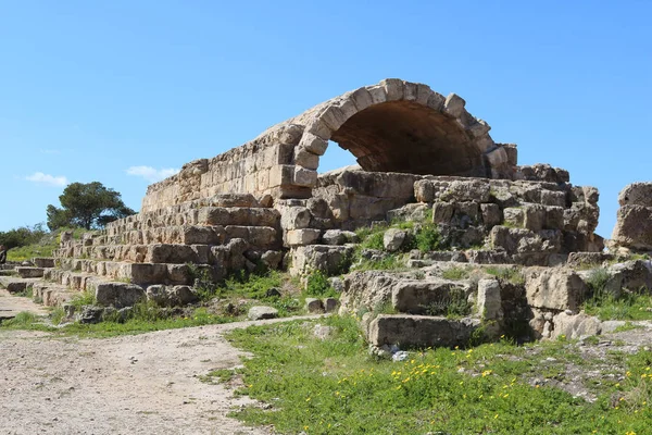 Gazimağusa-Kuzey Kıbrıs Türk Cumhuriyeti yakınındaki Salamis şehir kalıntıları Romalılar — Stok fotoğraf