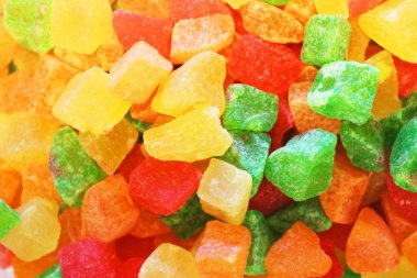 Renkli şekerlenmiş meyve arka plan, doku, çekim