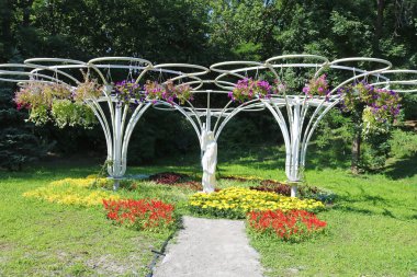 Kiev, Ukrayna-13 Temmuz 2019: 14 Haziran- 28 Temmuz spivoche pole çiçek sergisinde adı altında 