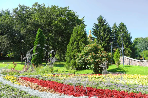 Kijów, Ukraina-13 lipca, 2019:14 czerwca-28 lipca w Spivoche pole kwiat wystawa pod nazwą "Flower Hellas". Archer — Zdjęcie stockowe