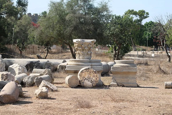 Parktaki Roma harabeleri, Ashkelon, İsrail — Stok fotoğraf