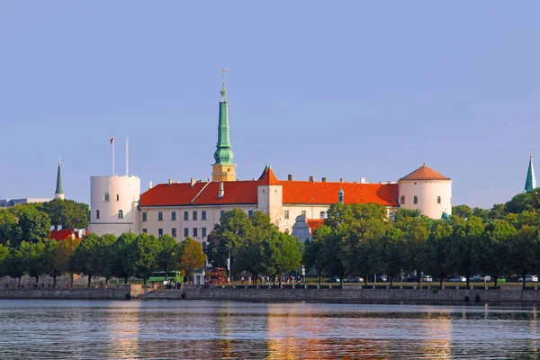 Замок Рига Річка Даугава Літній Ризі Латвія Листопад — стокове фото