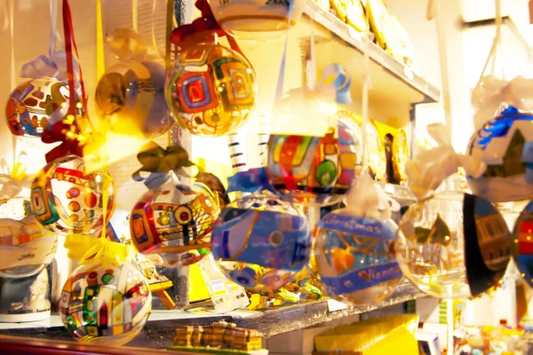 Vienna Austria December 2007 Вид Розписаних Скляних Куль Вітрині Магазині — стокове фото