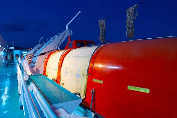 Uitzicht Reserve Boten Veerboot Nachts Athene Griekenland — Stockfoto