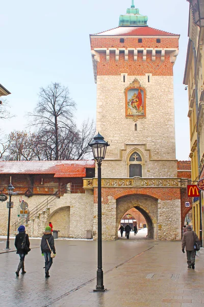 Krakow Polen December 2010 Toeristen Lokale Bevolking Besteden Hun Tijd — Stockfoto