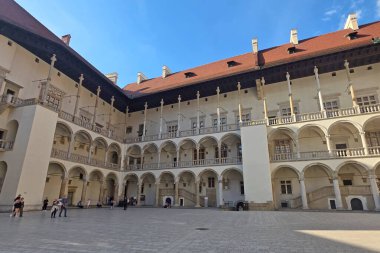 Krakow, Poland - April 23, 2025: View of Wawel Castle from the inner courtyard