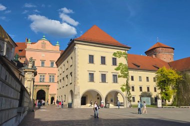 Krakow, Poland - April 23, 2025: View of the courtyard of Wawel Castle