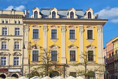 View on the buildings on the main Market Square, Rynek Glowny, Krakow, Poland